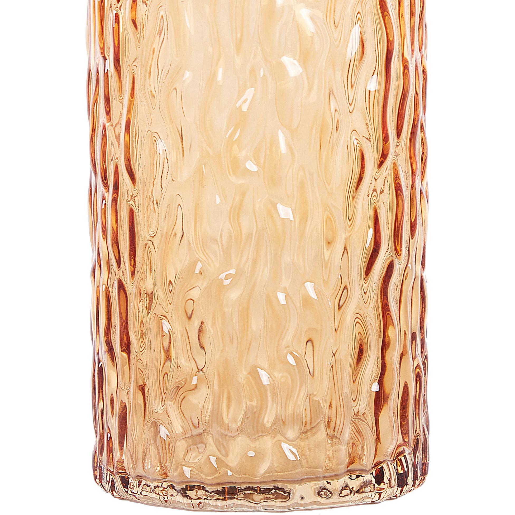 Beliani, Vaas, Bloemenvaas glas oranje 20 cm PLATANIA (1x)