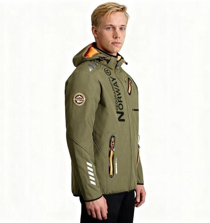 Actual product image Geographical Norway Royaute DB 068 M WY1996H/GN-Kaki / Orange Softshell Jacket