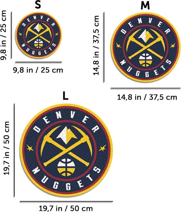 Actual product image Iconic NBA - Denver Nuggets - Logo - Wooden Puzzle Size L (500 pieces) (500 pieces)