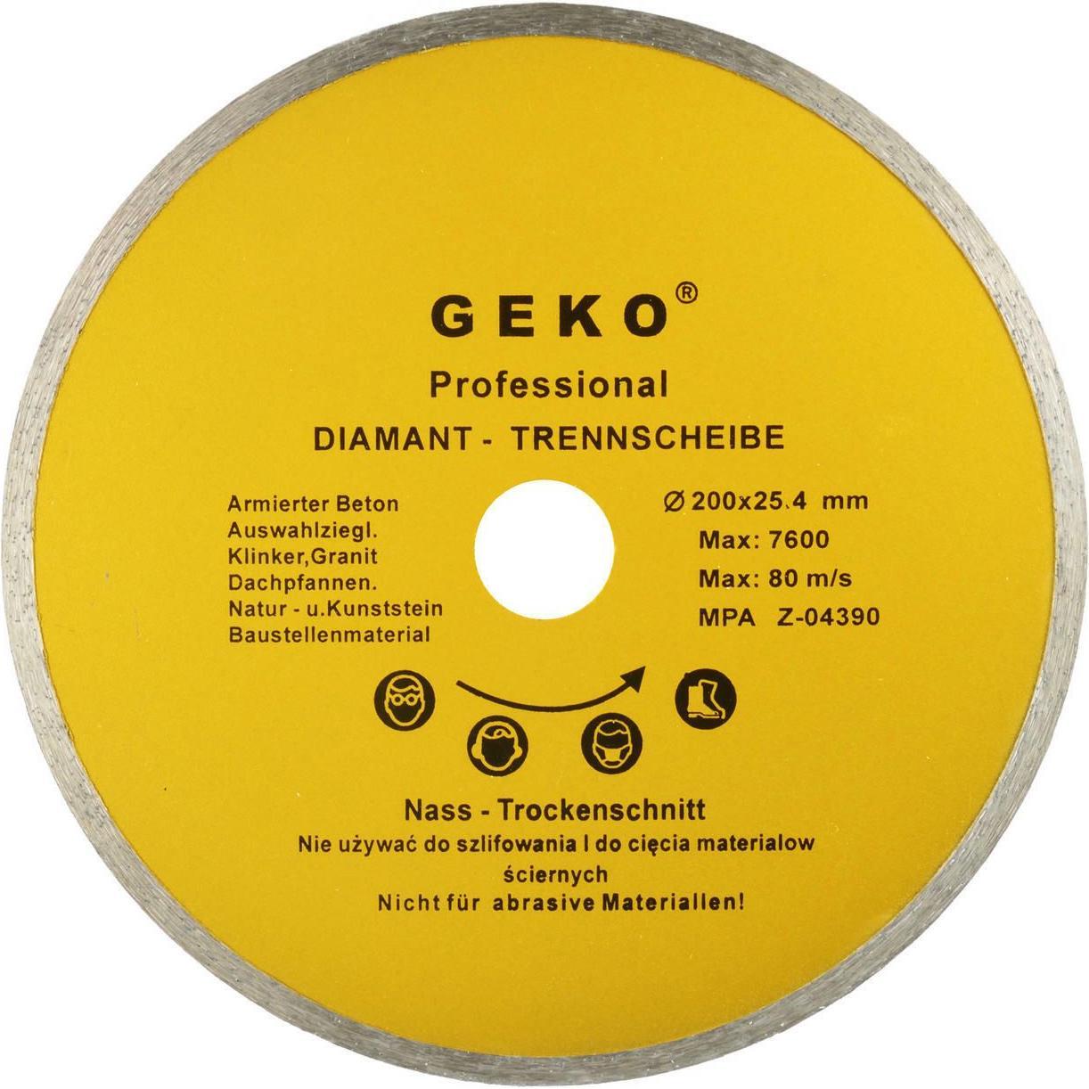 GEKO, Schleifmittel, Diamant-Trennscheibe Allround, 200x8x25,4mm