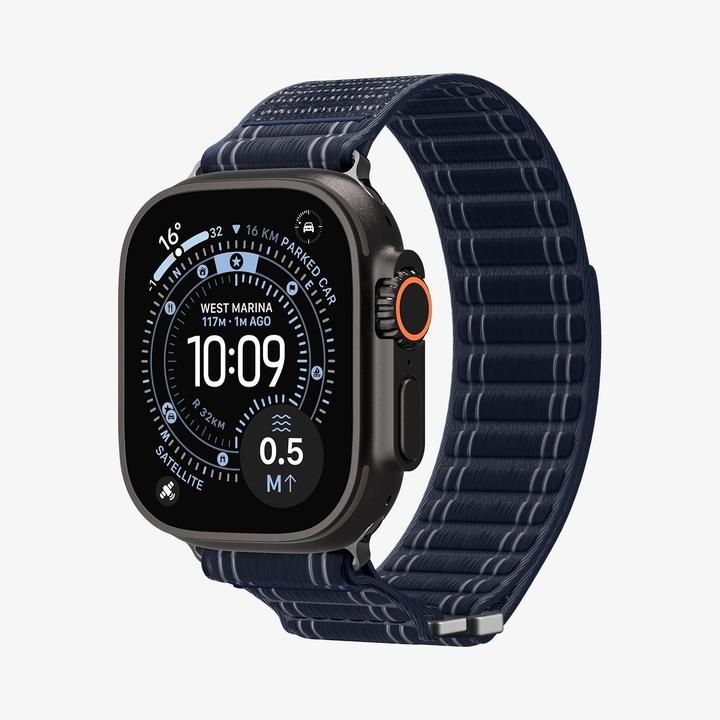 Actual product image Spigen WBF0 Apple Watch (44/45mm) / Watch 10/11 (46mm) / Ultra (49mm) Band Navy (Fabric, Nylon, Plastic)