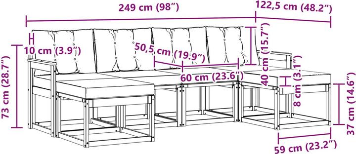 Produktbild vidaXL Outdoor-Sofa