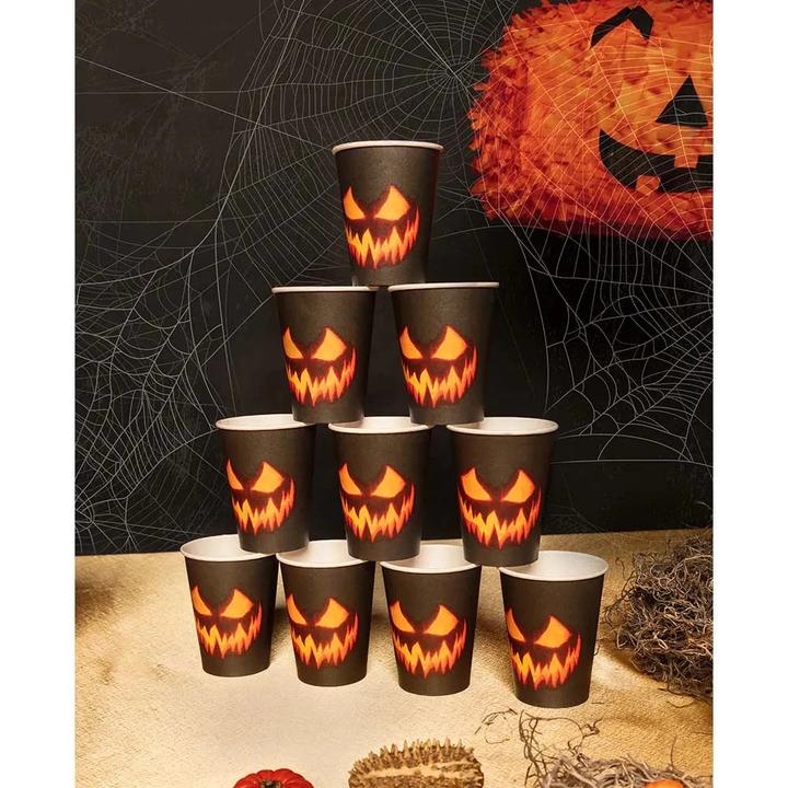 Produktbild Boland 10 Papier Trinkbecher Creepy Pumpkin (10x)