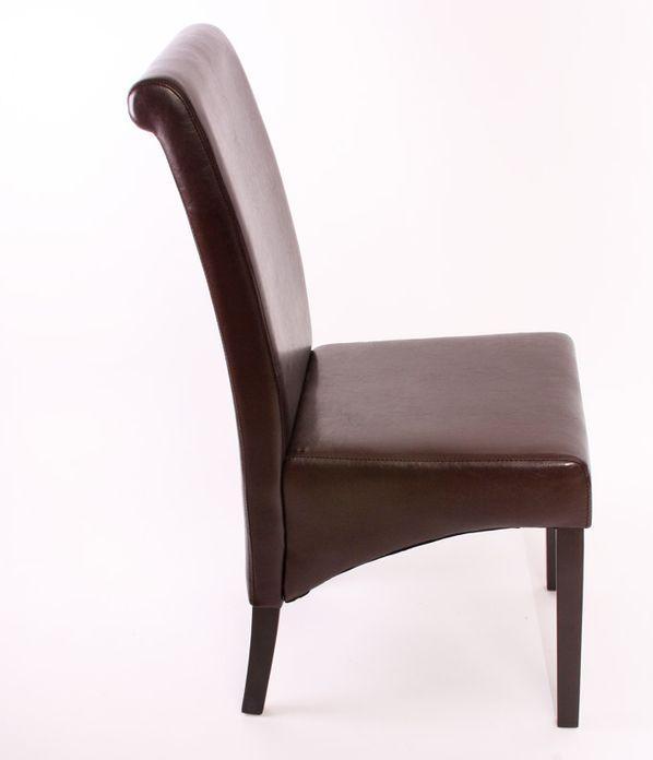 Image du produit Mendler 6x chaise de salle à manger fauteuil cuir, marron, pieds foncés