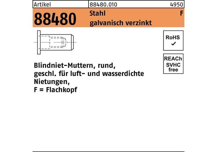 Image du produit Écrou à river R 88480 FLAKO