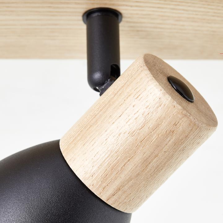 Produktbild Brilliant Daintree Spotbalken 3-flammig holz/schwarz Metall/Holz 3x D45, E14 (E14)