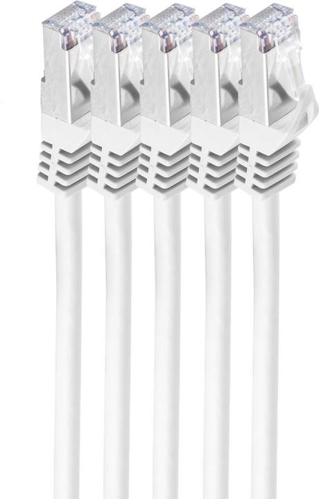 Image du produit Shiverpeaks BS75515-W-SET5. Longueur de câble : 5 m, Norme de câble:Cat.7 câble brut, Blindage du câble : S/FTP (S/FTP, CAT7, 5 m)