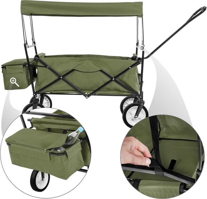 Produktbild tectake Faltbarer Bollerwagen mit Dach und Tragetasche
