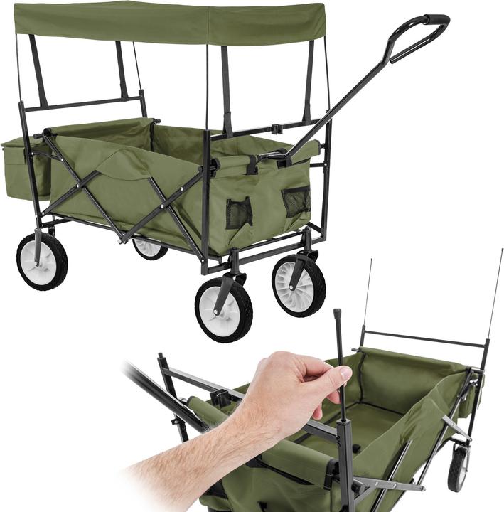 Produktbild tectake Faltbarer Bollerwagen mit Dach und Tragetasche