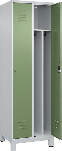 Light grey RAL 7035, Reseda green RAL 6011