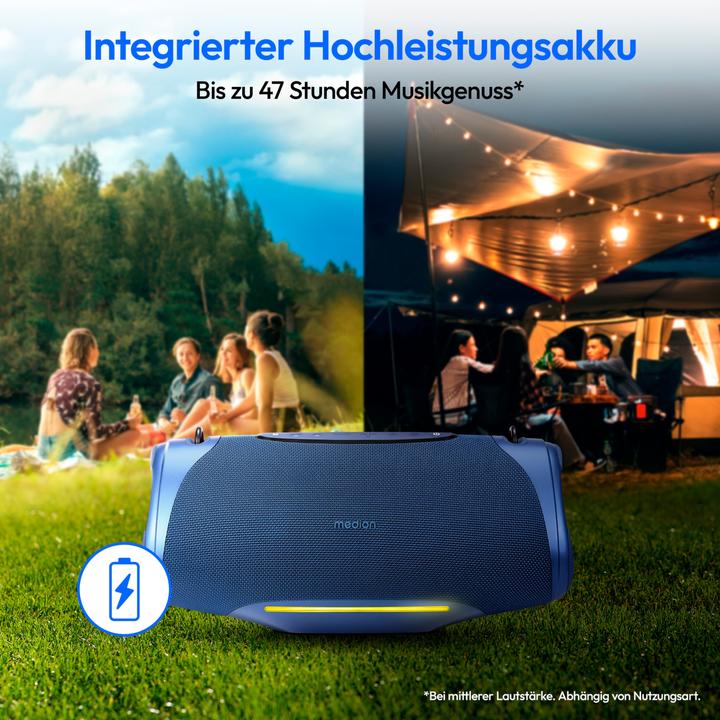 Actual product image Medion LIFE® P61762 Portable Bluetooth® speaker (47 h)
