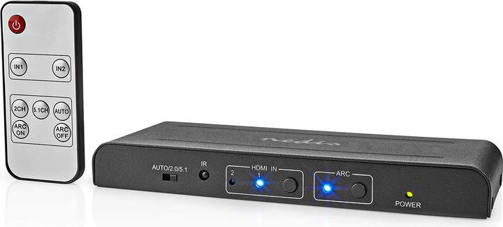 Actual product image Nedis HDMI ™ Extractor | HDMI™ input | TosLink socket / 2x HDMI™ output / 2x RCA / 3.5 mm | Maxim