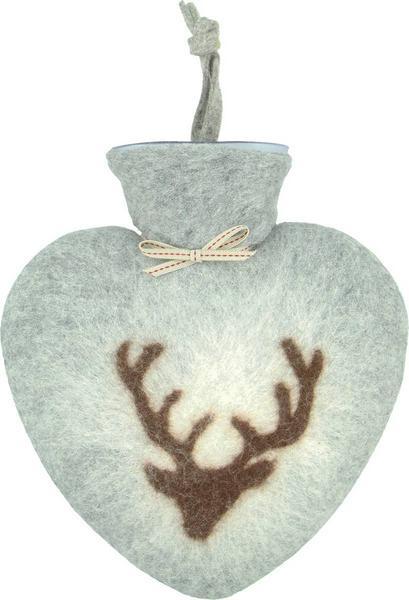 Immagine prodotto Dorothee Lehnen Bottiglia d'acqua calda Testa di cervo, 0,7 l, grigio (0.70 l, Fiaschetta da letto con coperchio)