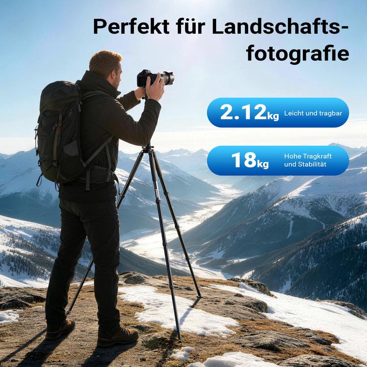 Produktbild mantona Kodiak XL 324 + Onyx 12 Kugelkopf Set Stativkopf Fotostativ Aluminium (Kunststoff, Metall)
