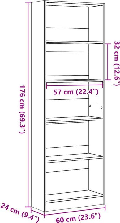 Produktbild vidaXL Claiborn (60 x 24 x 176 cm)