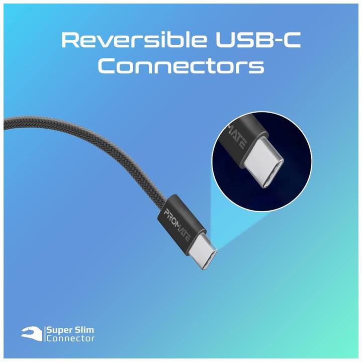 Produktbild ProMate EcoLine-CC200 Black USB-C Kabel (2 m, USB 2.0, 60 W)