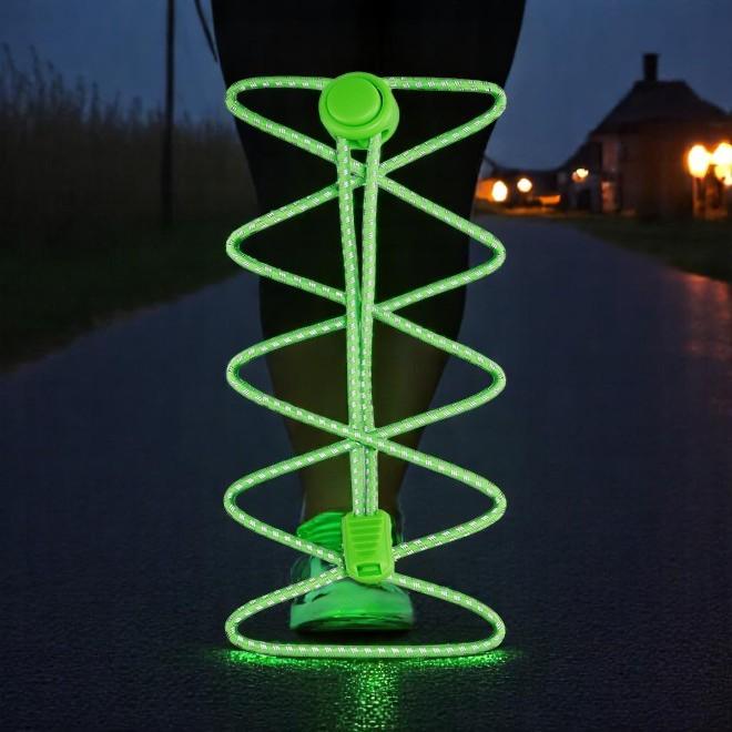 Actual product image LaceGodZ 1 Paar ReflectPro Series elastische, stark reflektierende Schnürsenkel (100 cm)