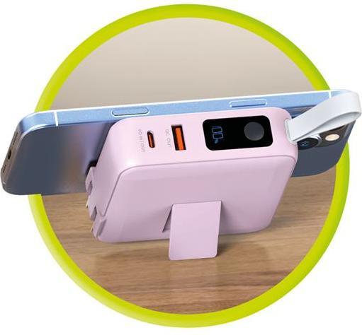 Image du produit Mobile Origin Powerbank & Travel Charger Lightning/USB-C Cable MagSafe/AW/iPhone Compatible pink Powerbank - P... (10000 mAh)