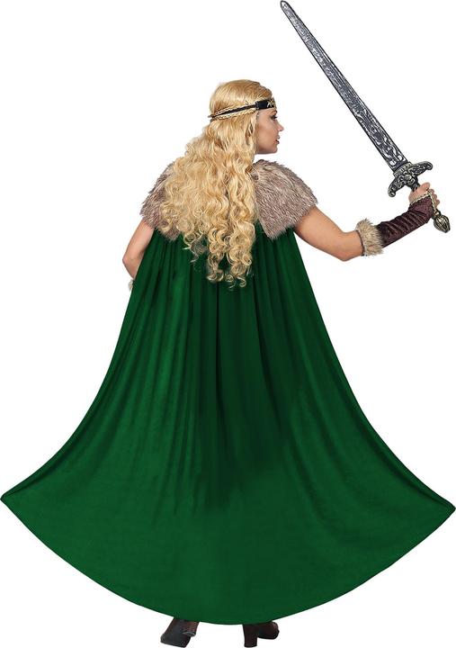 Actual product image Widmann Viking queen ladies costume dress with cape, belt, arm warmers, headband (M)