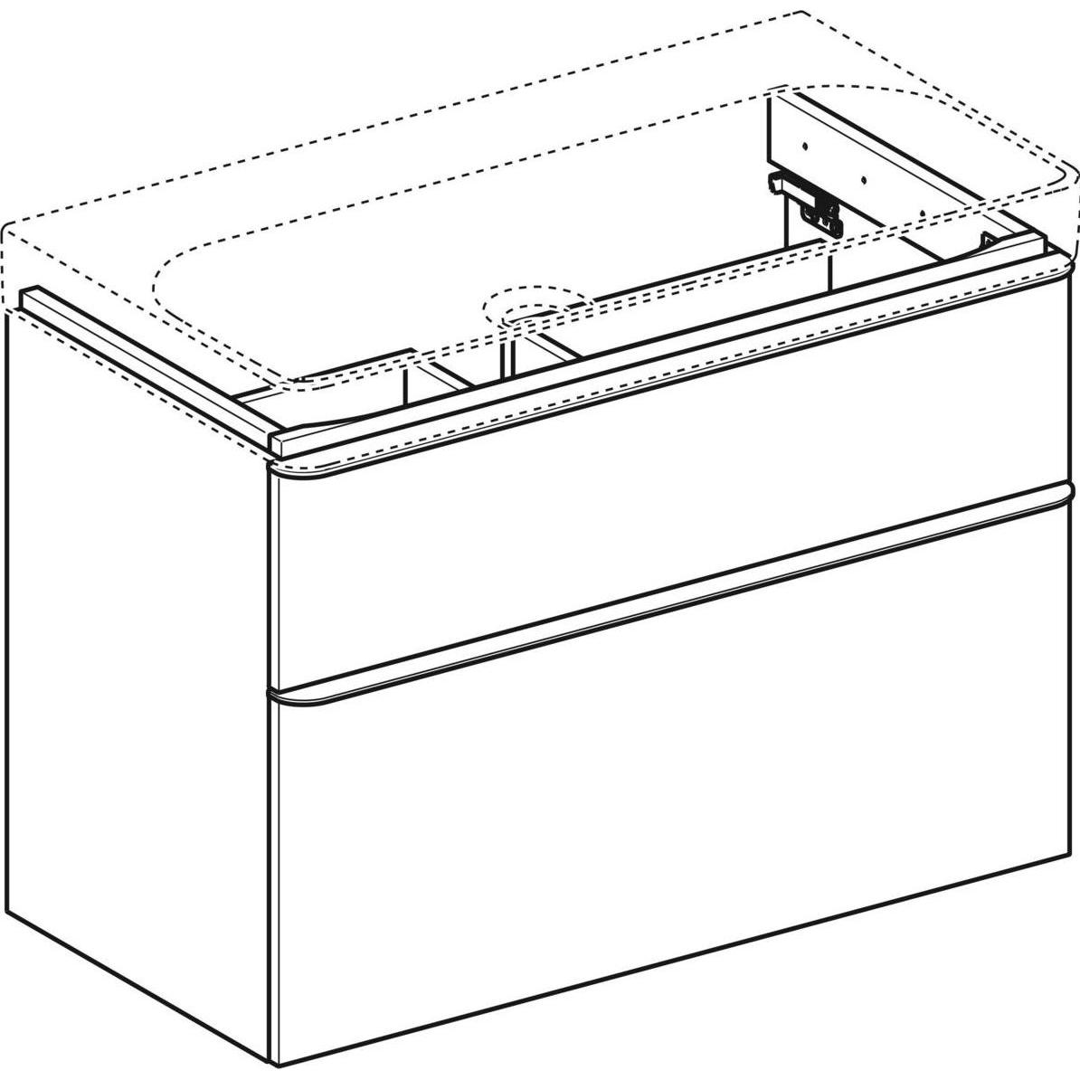 Thumbnail - Geberit, Waschbeckenunterschrank, Waschtischunterschrank Smyle Square 88,4 cm wei 500354001 (88.5 x 47 x 62 cm)