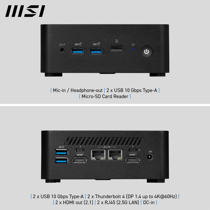 Image du produit MSI Cubi NUC 1MG (Intel Core 5 120U, 8 Go, 512 Go, Intel UHD Graphics)