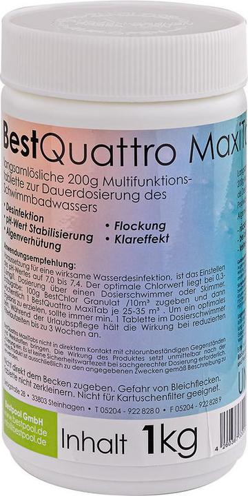Nutritional values and ingredients Bestpool Chlorine Tablets MAXI Tabs (1000 g, 1000 ml)