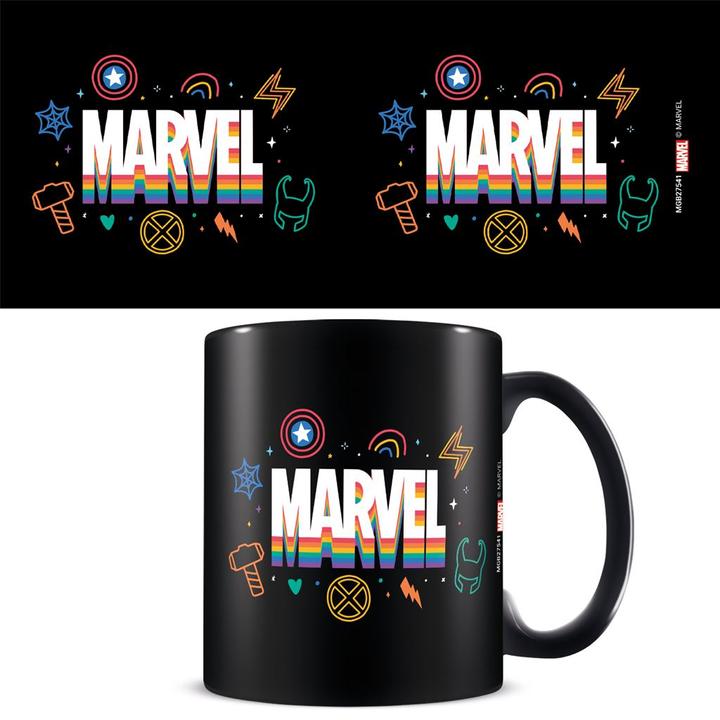 Actual product image Pyramid Marvel Pride (Logo Rainbow) Black Mug (200 ml)