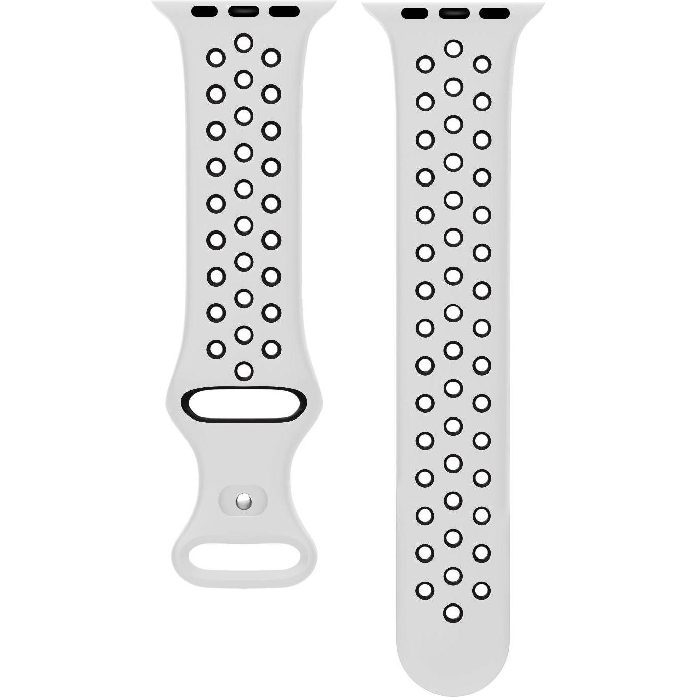Strap-it Sportarmband (Silikon, Apple Watch), Uhrenarmband, Schwarz, Weiss