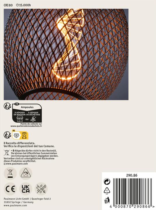Produktbild Paulmann Metallic Glow Globe (E27, 110 lm, 1x)