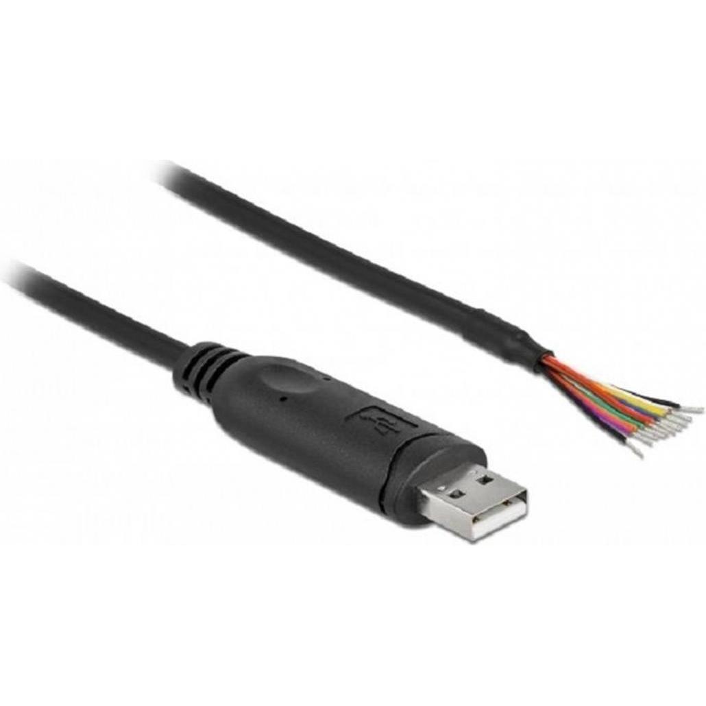 Thumbnail - Delock Adapterkabel USB 2.0 Typ-A zu seriell RS-232 mit 9 offenen Kabelenden + Schirmung 2 m (2 m, Industriekabel), Schn...