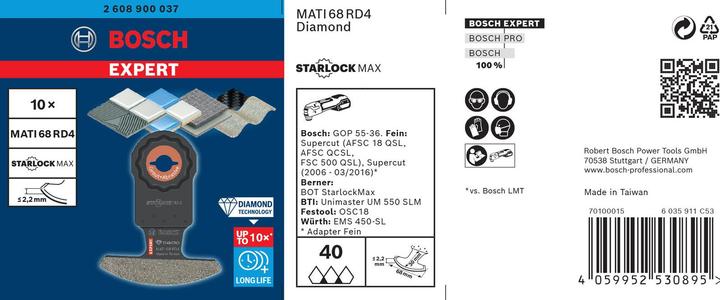 Produktbild Bosch Professional Zubehör EXPERT Corner Blade MATI 68 RD4 Blatt für Multifunktionswerkzeuge, 68 x 30 mm, 10-tlg.