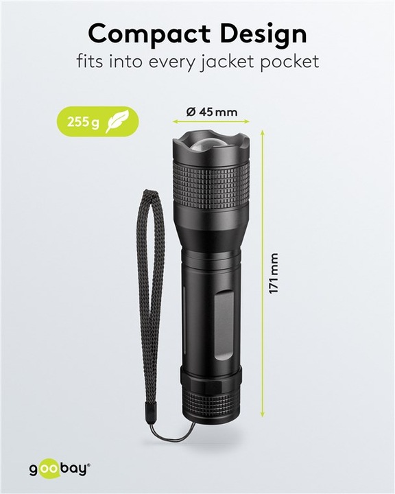 Produktbild Goobay LED-Taschenlampe Super Bright 1500 (17.10 cm, 1500 lm)