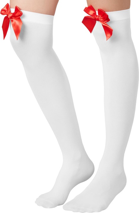 tectake Overknee-Strümpfe mit roter Schleife (One Size)
