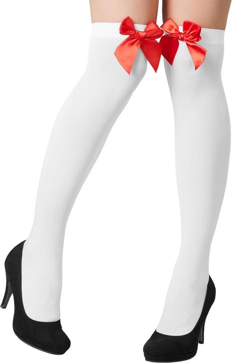 Produktbild tectake Overknee-Strümpfe mit roter Schleife (One Size)