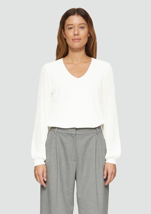 Produktbild S.Oliver Strickpullover Strickpullover mit semitransparenten Ärmeln (46)