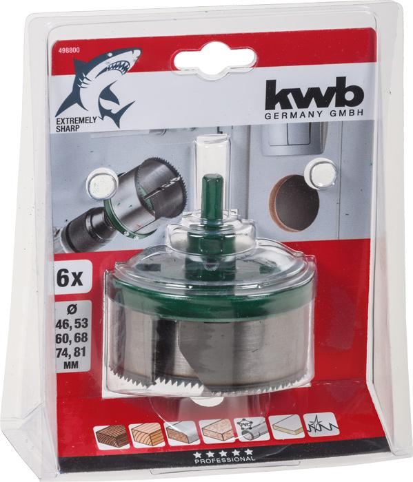 Image du produit kwb Scie cloche 4681/profondeur 32/ 6 Kr (46 mm, 60 mm, 68 mm, 74 mm, 81 mm)