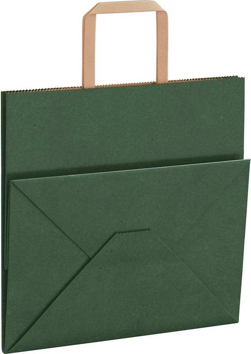 Produktbild VidaXL Kraftpapiertüten 250 Stk. mit Henkel Grün 26x17x25 cm Papiertüte (Geschenktüte, 250 x)