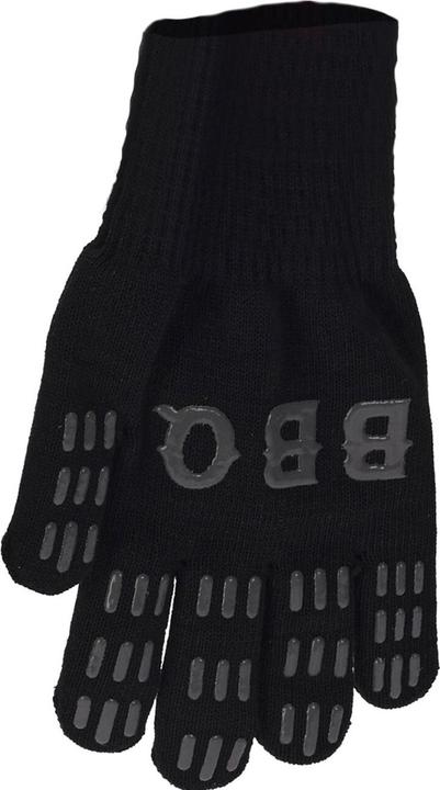 Barbecuehandschoen zwart (30% katoen, 70% polyester, Siliconen coating)