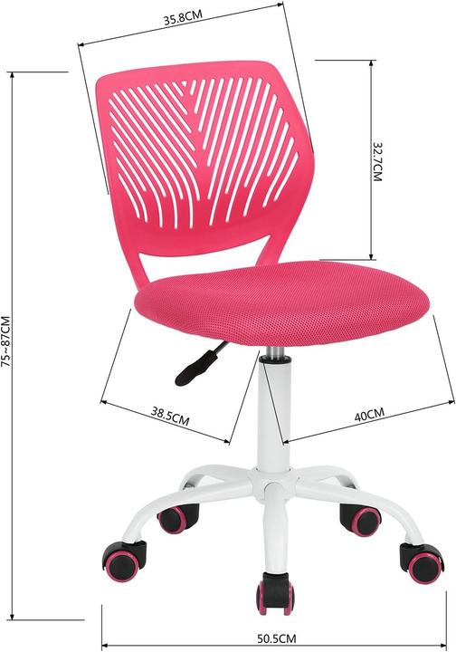 Actual product image FurnitureR Office Fabric Seat Ergonomic Study Chair (45 - 85 cm)