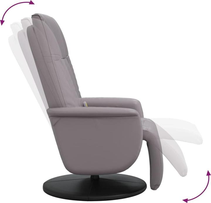 Produktbild vidaXL Massagesessel mit Fussteil Grau Kunstleder,Farbe