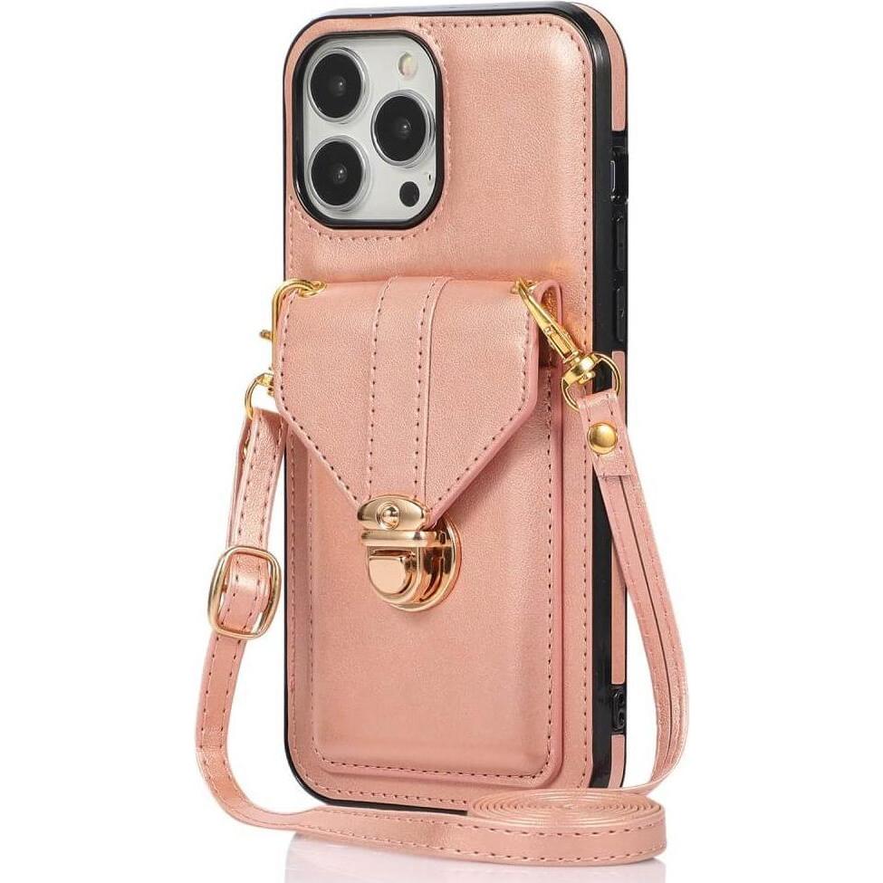 Cover-Discount iPhone 14 Plus - Schutzhülle Case mit Tasche rosa (Apple iPhone 14 Plus), Smartphone Hülle, Rosa