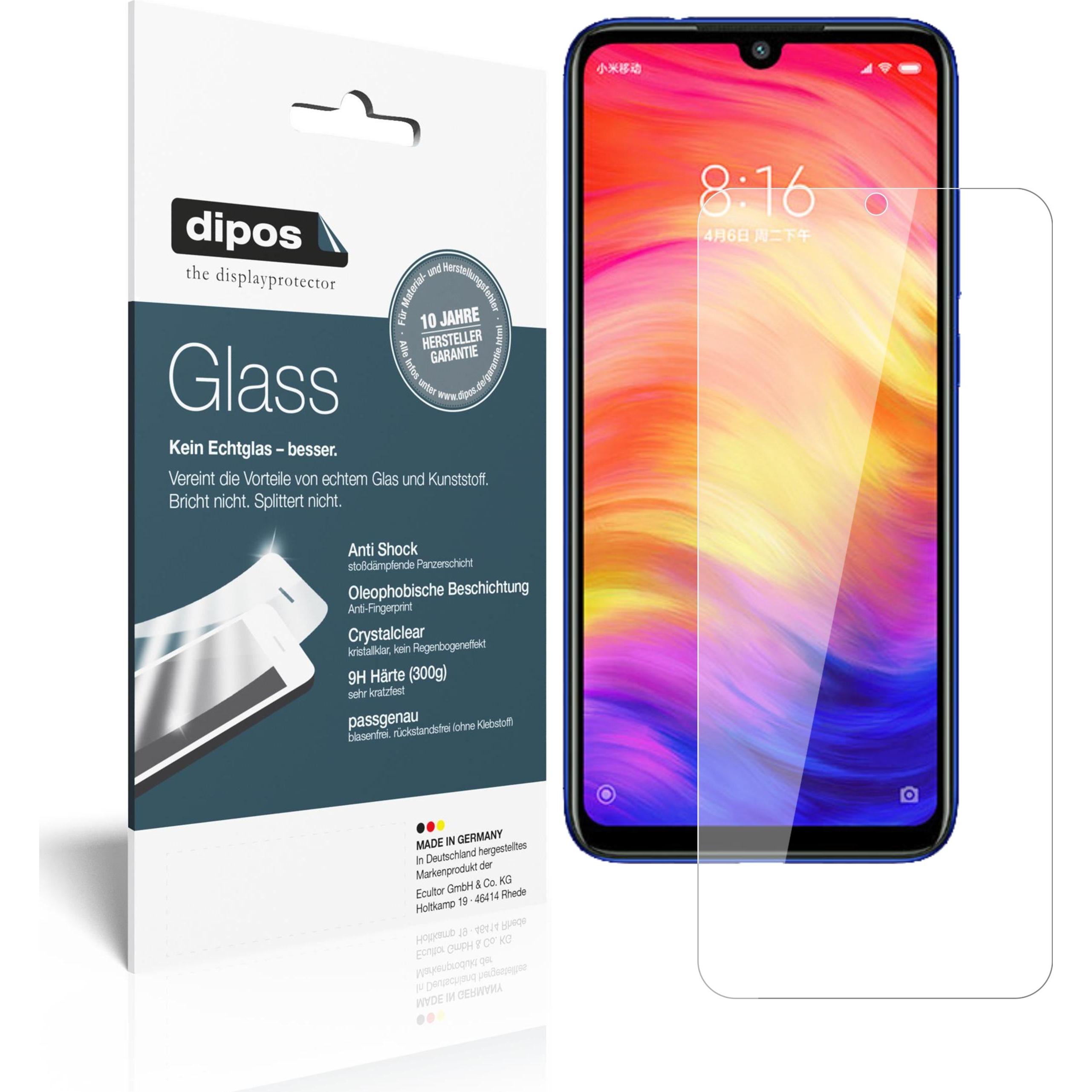 Dipos Displayschutz Anti-Shock (2 Stück, Xiaomi Redmi Note 7S), Smartphone Schutzfolie, Transparent