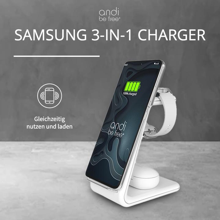 Actual product image Andi be free 3-in-1 wireless charging station for Samsung (23 W)