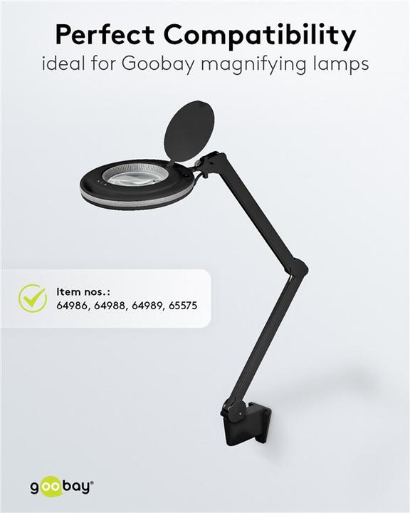 Immagine prodotto Goobay Supporto a parete per lampade d'ingrandimento con braccio articolato, nero