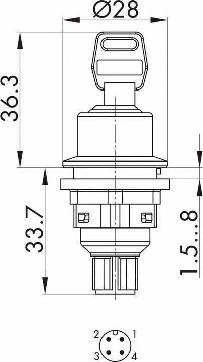 Actual product image Schlegel Key switch, Mallet, SSSA14I C007