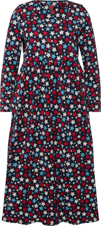 Produktbild Ulla Popken Kleid, Jersey mit Sterne, A-Linie, Carree-Ausschnitt, Langarm (58)