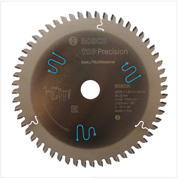 Produktbild Bosch Professional Zubehör Kreissägeblatt Top Precision Best for Multi Material 165 x 20 x 1,8 mm, 56