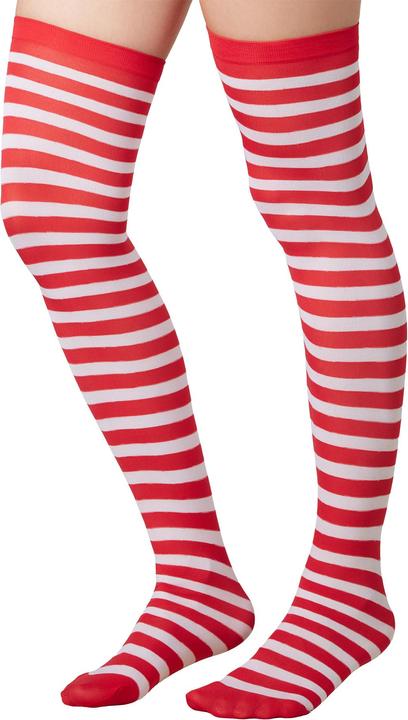 Image du produit tectake Chaussettes montantes à rayures rouges et blanches (Taille unique)