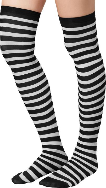 Image du produit tectake Chaussettes montantes à rayures noires et blanches (Taille unique)