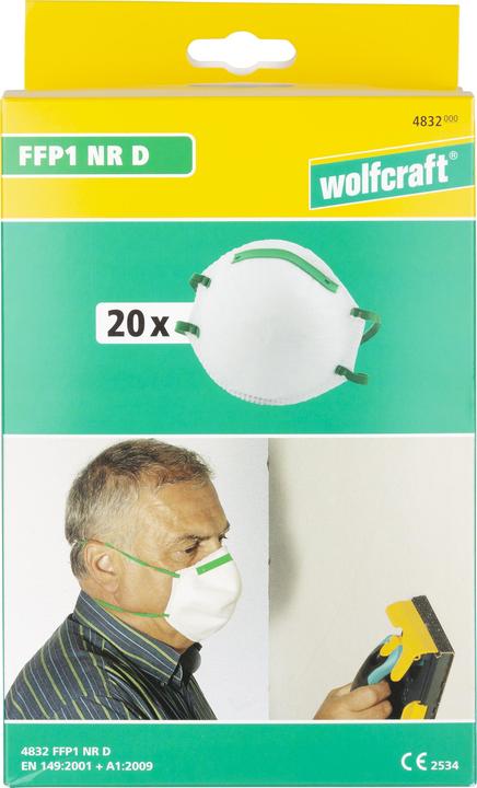 Immagine prodotto wolfcraft Maschera per polveri sottili senza valvola FFP (FFP1, 3 x)